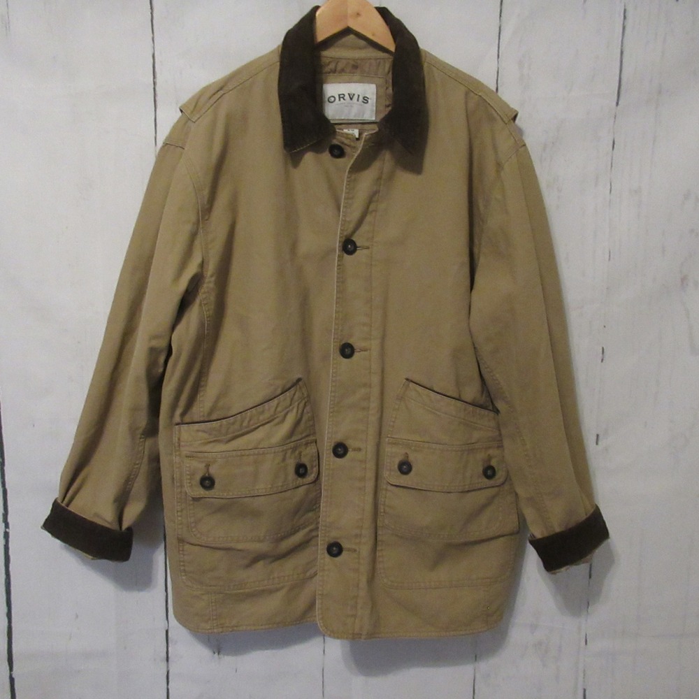 Orvis Barn Coat Mens XL Chore Jacket Canvas Field Parka Quilted Lined Gorpcore